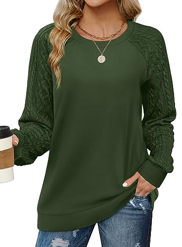 Saloogoe Sweatshirt for Women Casual Tunic Shirts Ugly Christmas Sweaters Christmas Outfits Spring Tops 2025 Plus Size Green XL