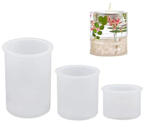 MisFun 3 Stück Kerzenformen zum Gießen, 3 Größen Kerzen Formen Silikon, Kerzen Selber Machen Set DIY Silikonformen Gießformen Kerzen Gießen für Aromatherapie Kerzen Seife Herstellung Supplies