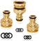 3 Pack Brass Garden Hose Quick Tap Connector,1/2 Inch to 3/4 Inch 2-in-1 BSP Female Threaded Faucet Adapter for Gardening Hose, Washing Machine (A)