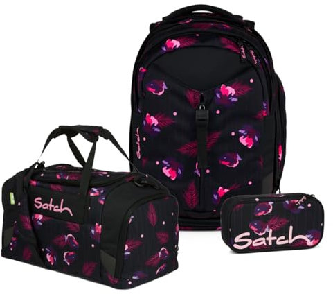 Satch Match Schulrucksack Set 3tlg. (Mystic Nights) inkl. Schlamperbox und Sporttasche