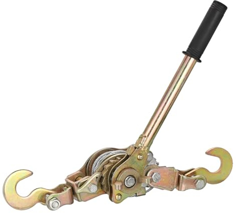 sourcing map Come Along Winch,1 Ton Winch,Hand Cable Puller with 2 Hooks 1m/3.28FT Hand Power Cable Puller for Landscaping, Construction, Farm Work,Tight Line, Lifting, Freight,Pack of 1