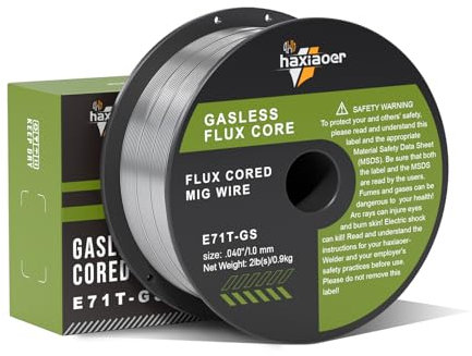 haxiaoer 1,0mm 1KG MIG Schweißdraht - D100 1 Rollen Fülldraht ohne Gas für Schweißgerät MIG/MAG FLUX, E71T-GS