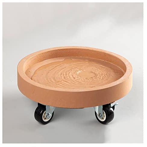 Agashi Jardinera con Ruedas, 20Cm Bandeja con Ruedas para Platillos de Plantas, Soporte para Plantas, Carro Paraetas, Desplazador de Flores con Posavpara Jardinería de Interior Y Exterior