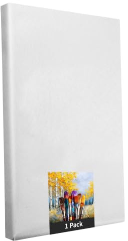 Set di telai da 1 pezzo in 60 x 160 cm, tela artistica bianca in poliestere, da dipingere, pronta da dipingere, adatta per colori acrilici o tessuti, progetti fai da te per pittori e artisti