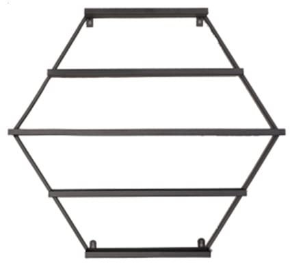 Wandmontiertes Nagellackregal, Aufbewahrungsregal für Nagellack mit 5 Regalen, hält 100 Flaschen Nagellack oder ätherisches Öl Wohnzimmer Wand Display Regal DIY montierbar, Schwarz-,Black-65x58x8cm