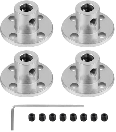 LALAGO Lot de 4 Connecteurs d'embrayage à bride de 3mm, Accessoires d'embrayage de modèle de guidage rigide, Coupleur Bride Couplage Connecteur Arbre Axe Raccords pour moteurs de modèle RC DIY (3mm)