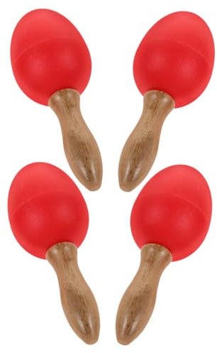 Toyvian 2paare Holz-ei Maracas Musikalische Rasseln Für Junge Mädchen Lernspielzeug Für Musik -malspaß Fördert Motorische Fähigkeiten Und Sinnesentwicklung