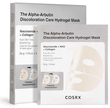 COSRX The Alpha-Arbutin Discoloration Care Hydrogel ansiktsmasker 3 st kollagen ansiktsmask resenödvändigheter nattmask koreansk hudvård