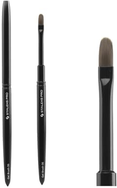 STALEKS PRO Expert NBE 06 Pinceau pour l'application et le contouring des ongles en gel, dimensions 11 x 6 mm