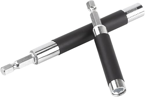 2 Pcs Magnetic Screwdriver Bit Holder, Magnetic Screw Drive Guide Drill Bit Holder Extendible Hex Shank Impact Bit Holder for Driver Socket 1/4inch Electric Screwdriver Bit Holder Adapter
