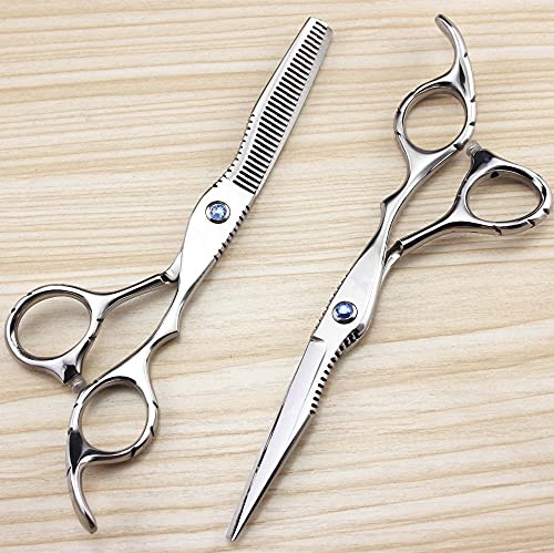 Hair Cutting Shears, 6 Inch Professional 440c Sapphire Hair Scissors Set Hair Clipper Cutting Scissor Barber Thinning Shears Hairdressing Scissors