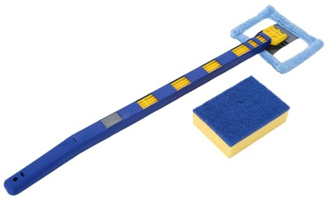 Easylife Telescopic Bathroom Cleaner, Long Reach Cleaning Sponge with Handle for Walls and Tiles. Refill Sponge and Microfibre Head Mop, Extendable Length 66-96CM - Fully Guaranteed