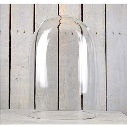 EMH Handgefertigte Glocke mit Mundgeblasenem Klarglas, oval, 48 cm