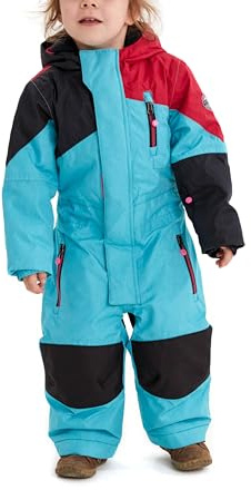 Killtec Kesley Mini Mono de esquí con Capucha y faldón para la Nieve, Girls, Verde Azulado, 122/128