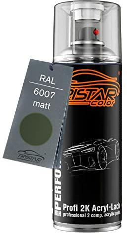 RAL 6007 Flaschengrün matt 2K Akryl Sprayburk Sprayfärg Sprayfärg 400 ml snabbtorkande
