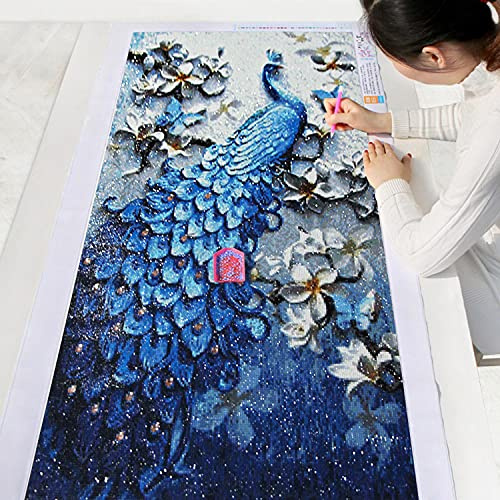 Instarry 5D Diamond Painting Kit Full Drill Diamantmålning Korsstygn Broderi Väggdekor för Vardagsrummet Påfågel (60x104 cm)