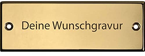 rechteckiges Messingschild mit Gravur