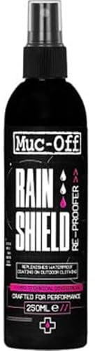 Muc-Off Rain Shield Re-Imprägnierer, 250 Milliliter – Imprägnierer zum Aufsprühen für Outdoor- und technische Bekleidung – PFC-freie Formel