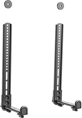 PUTORSEN Soporte Barra Sonido con para Barra de Sonido de hasta 15 kg, Soporte Universal de Barra de Sonido para Montaje sobre o bajo TV, Negro