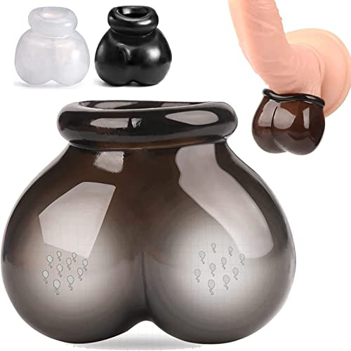 Penisring Silikon Hodenring Ballstretcher Hodensack Penis Hoden Scrotum Pouch Hodenbeutel, Weich Dehnbar Cockringe Penis Bondage Hodenabdeckung Zur Potenzsteigerung Sex Spielzeug Für Männer,Schwarz