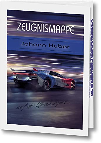 Stammbuchshop Zeugnismappe mit Name Unterschriftenmappe personalisiert High Speed A4 Schule Rennautomappe Speed