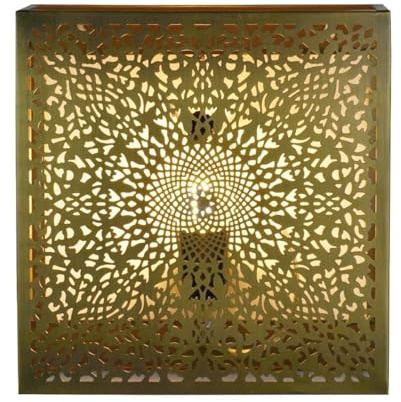 Orientalische Wandlampe Yakin aus Metall gold antik 27 cm E27 Deko