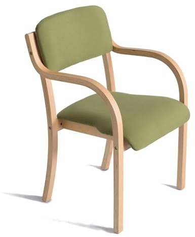 Sedie da pranzo in legno massello con braccioli, sedia da cucina imbottita, poltrona da soggiorno con schienale, moderne sedie da ufficio per tempo libero, lounge, reception, caffè, con braccioli