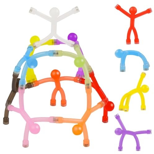 Grtard 10 Stück Kühlschrankmagnete Männer, Mini-Magnetmenschen, kleine Bunte Magnete für den Kühlschrank, lustige Magnet, Flexible Magnet, lustige Magnete für Whiteboard (transparent)