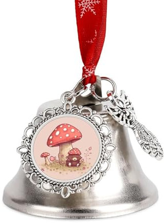 Weihnachtsglocken Hängende Klingelglocke Metall Weihnachtsschmuck Bär und Pilz Glocke Schlitten Weihnachtsbaum Hängende Ornament Anhänger Dekorative Kuhglocken für Feiertagsdekoration