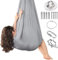 tylxayoxa Aerial, set di amaca da yoga, Aerial Yoga Swing Air, altalena per yoga, hammock swing, 200 kg, portata massima con raccordi, esercizi anti-gravity, colore grigio, 150 x 280 cm/59 x 110 cm)