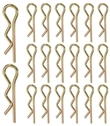 sourcing map Lot de 20 clips de goupille d'attelage, 3,5 mm x 70 mm, clips R colorés en zinc à ressort en acier à ressort pour remorque, tracteur, tondeuse, chariot, camion