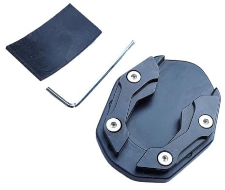 MKKJREDRF Seitenständer CNC Motorradständer Aluminium rutschfeste Unterlage Fußauflage Für Y&AMA&HA NMAX(Black)
