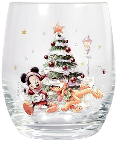 Fyrklövern Micky Maus & Pluto Trinkglas Disney, 300 ml, Kristallglas, Winter-Kollektion
