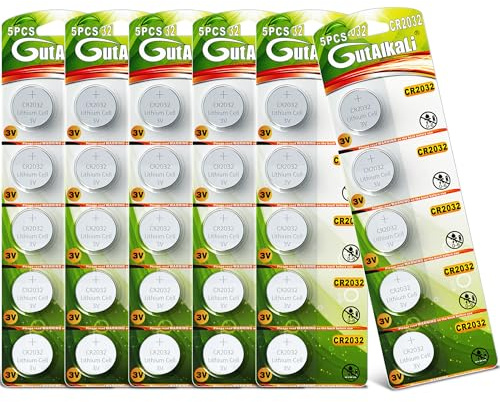 GutAlkaLi 30 Stück CR2032 Knopfzellen CR 2032 3V Lithium Knopfzelle Elektro CR 2032 Lithium