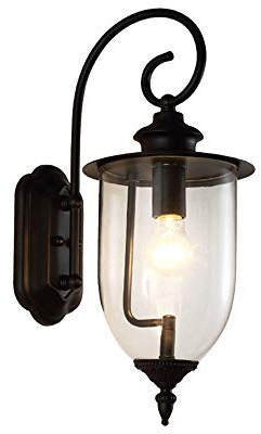 QYYZTQY Lampada da Parete Esterna, IP65 Sconcetto da Parete Esterno Impermeabile, Luce da Parete in Metallo Nero con tonalità di Vetro, luci del Portico Esterno per navate, balconi, Scale, Cortile,