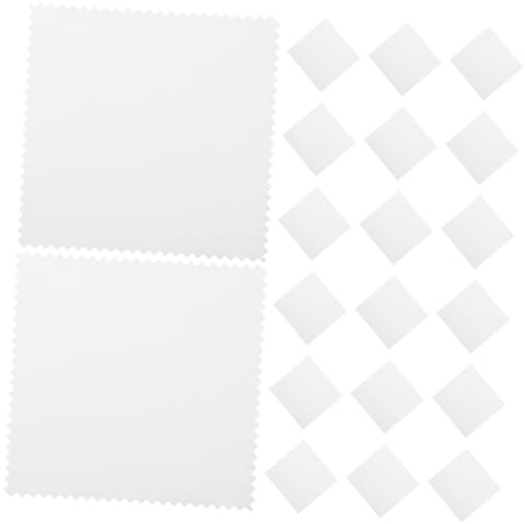 LALADEFIEE Chiffon De Nettoyage Pour Bijoux Et Lunettes En Microfibre Blanc 8x8 Cm Chiffon à Polir Anti-oxydation Pack De 50 Pièces Pour Montres Bagues Et Pièces De Monnaie Usage Maison Automobile