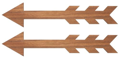 TOYANDONA 2Pcs Wooden Mailbox Arrow Signs Rustic Wood Wall Decor for Garden, Entryway, Vintage Style Decorative Arrows for Outdoor Mailbox Accessories