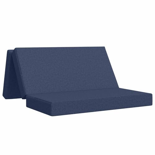 vidaXL Fällbar Soffbed 140 x 67 x 45 cm Blå, Sovrum, Vardagsrum, Fällbar Soffbädd, Kompakt Soffa, Gästsäng, Mångsidig Möbel till Besökare