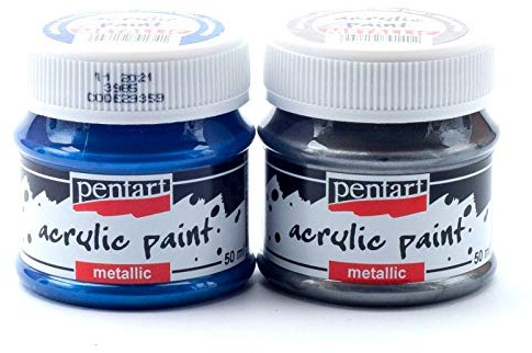 Zita's Creative Acrylfarben Set Metallic 2x50ml - Set 23. Metallfarbe, Bastelfarbe, Acrylfarbe