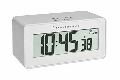 TFA Dostmann 60.2544.02 digitaler Funk-Wecker Change (weiß mit Batterien)