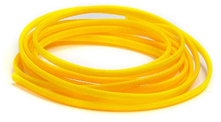 Othmro 9.8FT PET Flexible Expandable Braided Cable Sleeve, 4mm Width Wire Loom Sleeving and Organizer, Protect for TV, Audio, PC Cords from Pets Chewing Yellow 1pcs