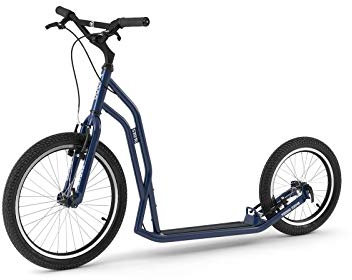 Yedoo S2016 Tretroller - bis 150 kg, Kickscooter mit Luftreifen 20/16 - für Erwachsene, Scooter Roller mit verstellbarem Lenker, Dogscooter (blau)