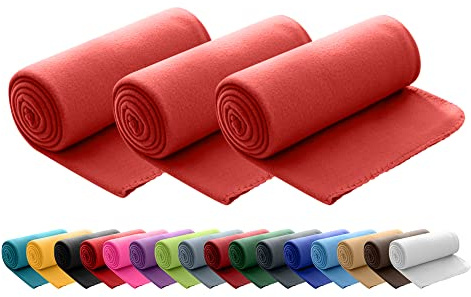 wometo 3er Set Polar Fleecedecke 130x160 Oeko-TEX ca. 400g rot