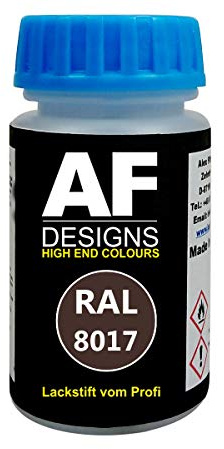 Alex Flittner Designs Lackstift RAL 8017 SCHOKOLADENBRAUN seidenmatt 50 ml | Hochwertiges Lackstift (lösemittelhaltig) - ideal geeignet für Hobby, Freizeit, Modellbau, Basteln und um Kunststoff - oder