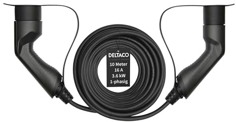 DELTACO Typ 2 EV-Ladekabel, 10 Meter