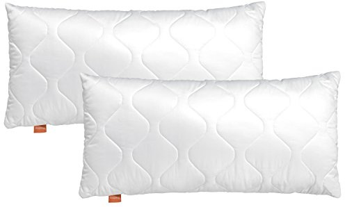 sleepling 2er Set extra pralles Kopfkissen 40 x 80 cm, Allergiker Kissen | Polster, Bettkissen, Schlafkissen 40 x 80 cm, Pillow, Füllung Polyester, 2 Stück, Waschbar, Made in EU, OEKO-TEX