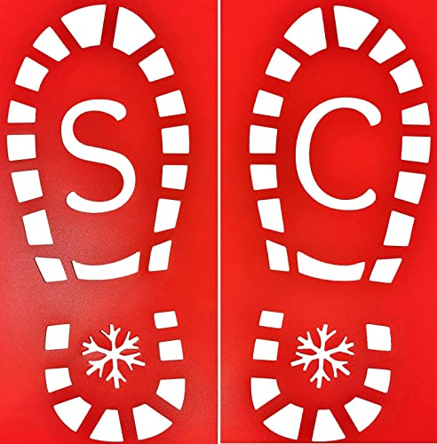 YLAB Weihnachtsmann SC Fußabdruck-Schablonen, links und rechts, Stiefelschablonen, Schablone