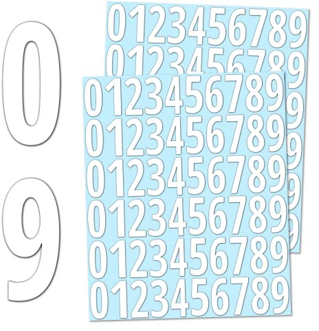 600 Stycken, 25mm - Nummer Klistermärken, Vattentät Vinyl Stick On Numbers Stickers - Vita