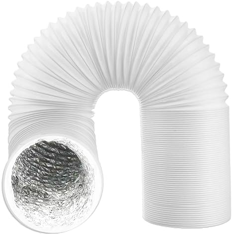 SPARES2GO Air Conditioning Duct Hose Flexible AC Vent Pipe Universal Foil Insulated (6 x 6 Metres, White)