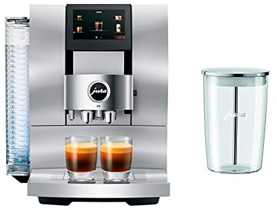 Jura Z10 Fully Automatic Coffee Machine Aluminum White with Glass Milk Container, 16.9 Oz